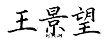 丁謙王景望楷書個性簽名怎么寫