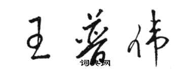 駱恆光王普偉草書個性簽名怎么寫