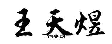 胡問遂王天煜行書個性簽名怎么寫
