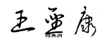 曾慶福王聖康草書個性簽名怎么寫