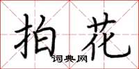 荊霄鵬拍花楷書怎么寫