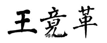 翁闓運王竟革楷書個性簽名怎么寫