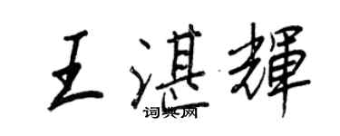 王正良王湛輝行書個性簽名怎么寫