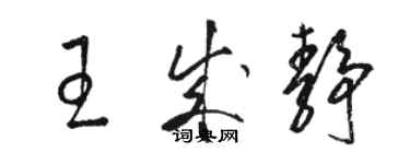 駱恆光王成靜草書個性簽名怎么寫