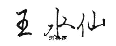 駱恆光王水仙行書個性簽名怎么寫