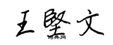 王正良王堅文行書個性簽名怎么寫