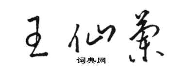 駱恆光王仙蘭草書個性簽名怎么寫