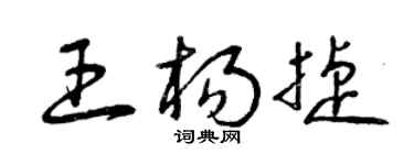 曾慶福王楊捷草書個性簽名怎么寫