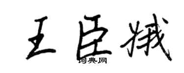 王正良王臣娥行書個性簽名怎么寫