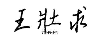 王正良王壯求行書個性簽名怎么寫