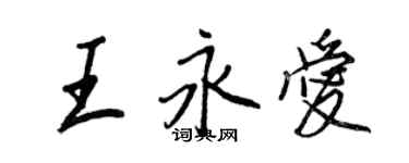 王正良王永愛行書個性簽名怎么寫