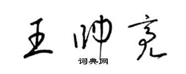 梁錦英王帥亮草書個性簽名怎么寫