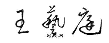 駱恆光王藝庭草書個性簽名怎么寫