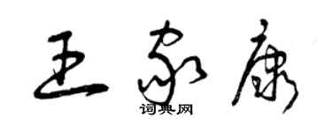 曾慶福王家康草書個性簽名怎么寫