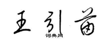 梁錦英王引苗草書個性簽名怎么寫