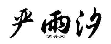 胡問遂嚴雨汐行書個性簽名怎么寫