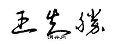 曾慶福王知勝草書個性簽名怎么寫
