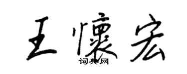 王正良王懷宏行書個性簽名怎么寫