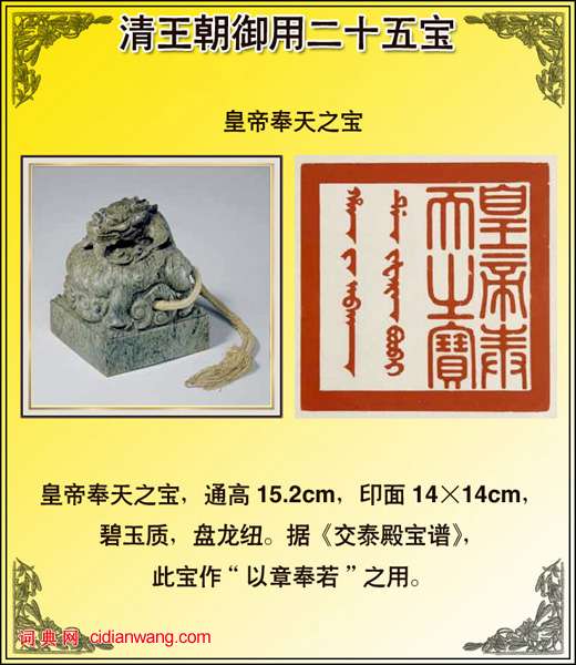 清王朝御用玉璽二十五寶圖