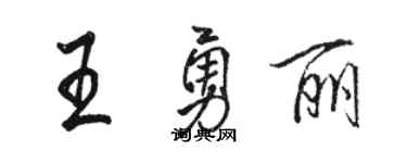 駱恆光王勇麗行書個性簽名怎么寫