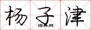 龐中華楊子津行書怎么寫