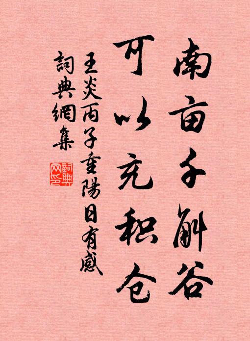 王炎南畝千斛谷,可以充積倉書法作品欣賞