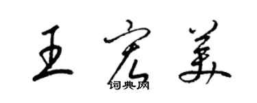 梁錦英王宏美草書個性簽名怎么寫