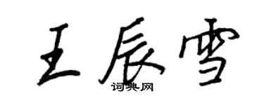 王正良王辰雪行書個性簽名怎么寫