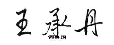 駱恆光王承丹行書個性簽名怎么寫