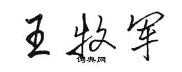 駱恆光王牧軍行書個性簽名怎么寫