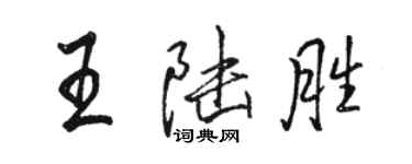 駱恆光王陸勝行書個性簽名怎么寫