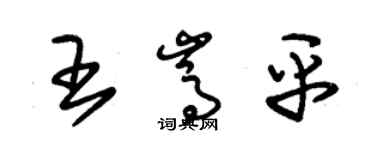 朱錫榮王嵩平草書個性簽名怎么寫