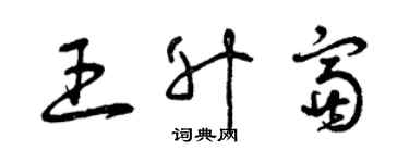 曾慶福王升富草書個性簽名怎么寫