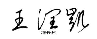 梁錦英王潤凱草書個性簽名怎么寫