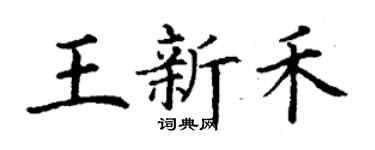 丁謙王新禾楷書個性簽名怎么寫