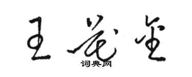 駱恆光王花金草書個性簽名怎么寫