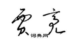 梁錦英賈亮草書個性簽名怎么寫