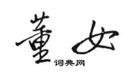 駱恆光董女行書個性簽名怎么寫