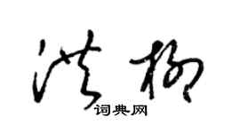 梁錦英洪柳草書個性簽名怎么寫