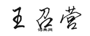 駱恆光王召營行書個性簽名怎么寫
