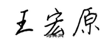 王正良王宏原行書個性簽名怎么寫