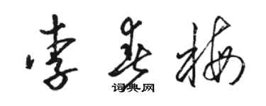 駱恆光李春梅草書個性簽名怎么寫