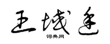 曾慶福王域廷草書個性簽名怎么寫