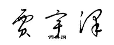 梁錦英賈宇澤草書個性簽名怎么寫