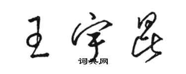 駱恆光王宇昆草書個性簽名怎么寫