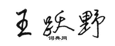 駱恆光王躍野行書個性簽名怎么寫