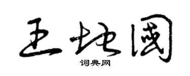 曾慶福王地國草書個性簽名怎么寫