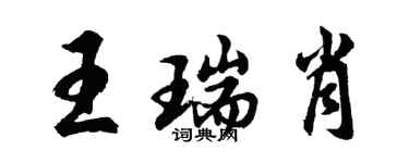 胡問遂王瑞肖行書個性簽名怎么寫