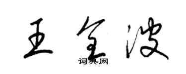 梁錦英王全波草書個性簽名怎么寫