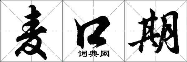 胡問遂麥口期行書怎么寫